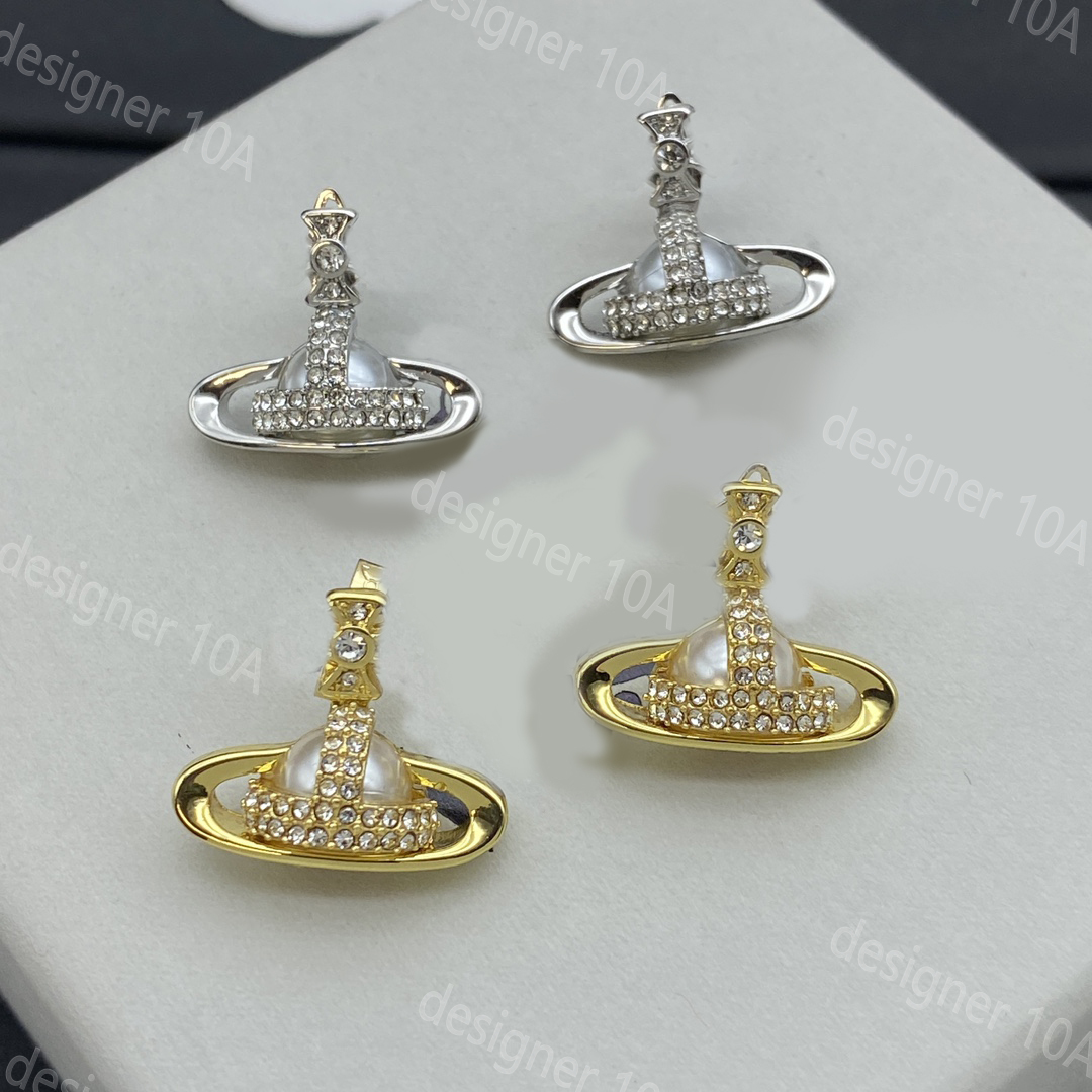 Saturn Designer Earings Vivianne West Wood Women Earings Fashion Jewelry Metal Cjeweler Westwoods Woman Ear Studs Punk Rock Style Party Wedding Gifts