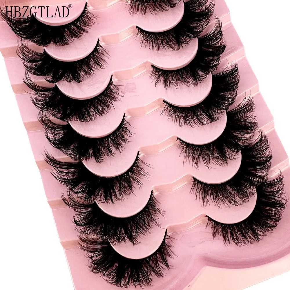 New 7 pairs of cat eye 8D mink eyelashes curled wings naturally messy end raised thick false eyelashes soft false eyelashesW241024