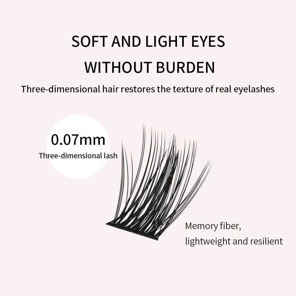 GLAMLASH 3D Eyelash Thickening Splicing False Eyelash Makeup Eyelash Extension Natural Soft Single Cluster EyelashW241024