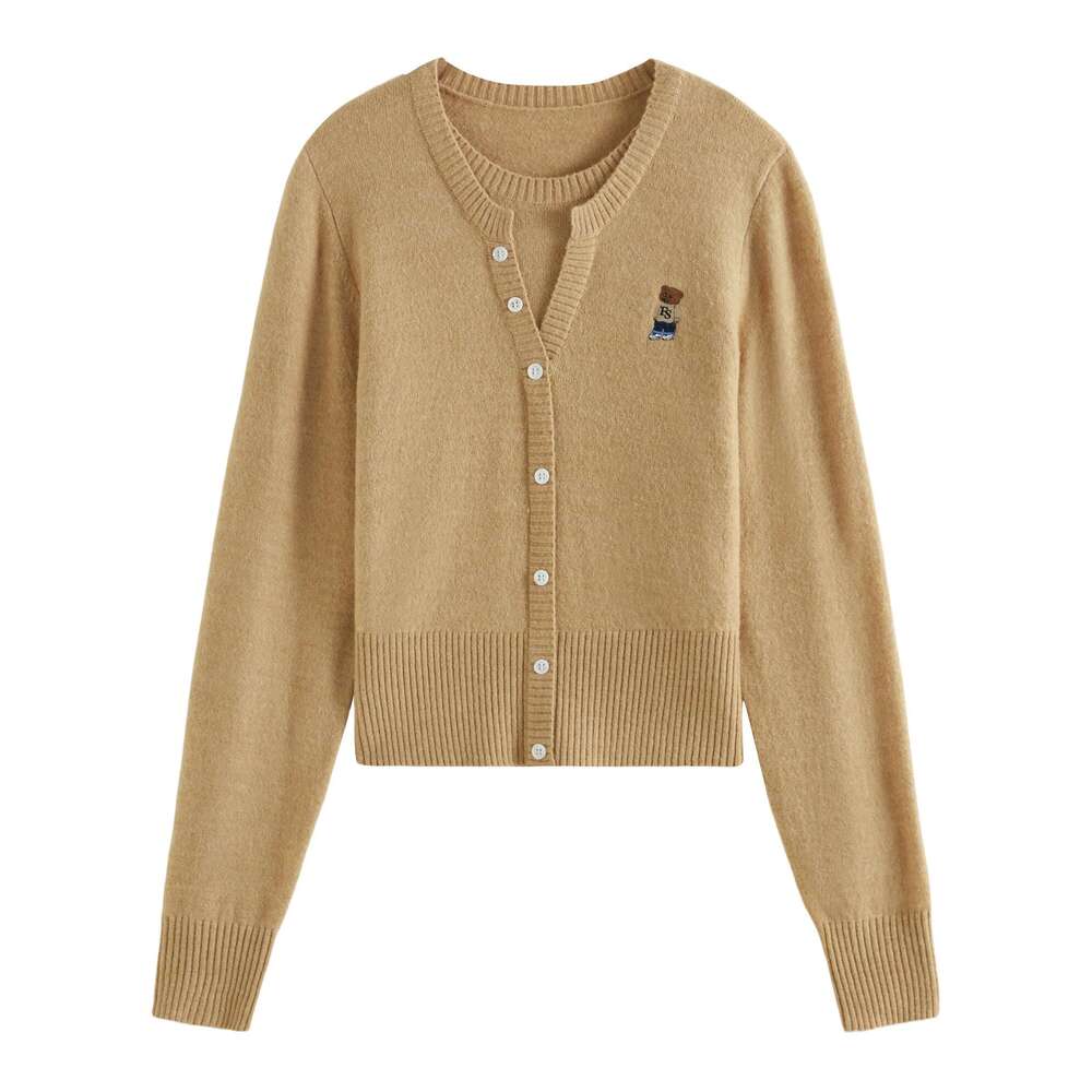 FSLE 18.9% Sheep Wool Fake Two Pieces College Style Women Knit Pullover 2024 Autumn Winter New Design Sweater 24Fs14021