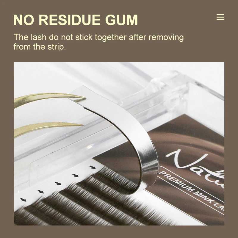 NATUHANA Bottom Eyelash Extension J/B/C Curl Natural Soft Lower Eyelash 5-8 Mixed Black Brown EyelashW241024