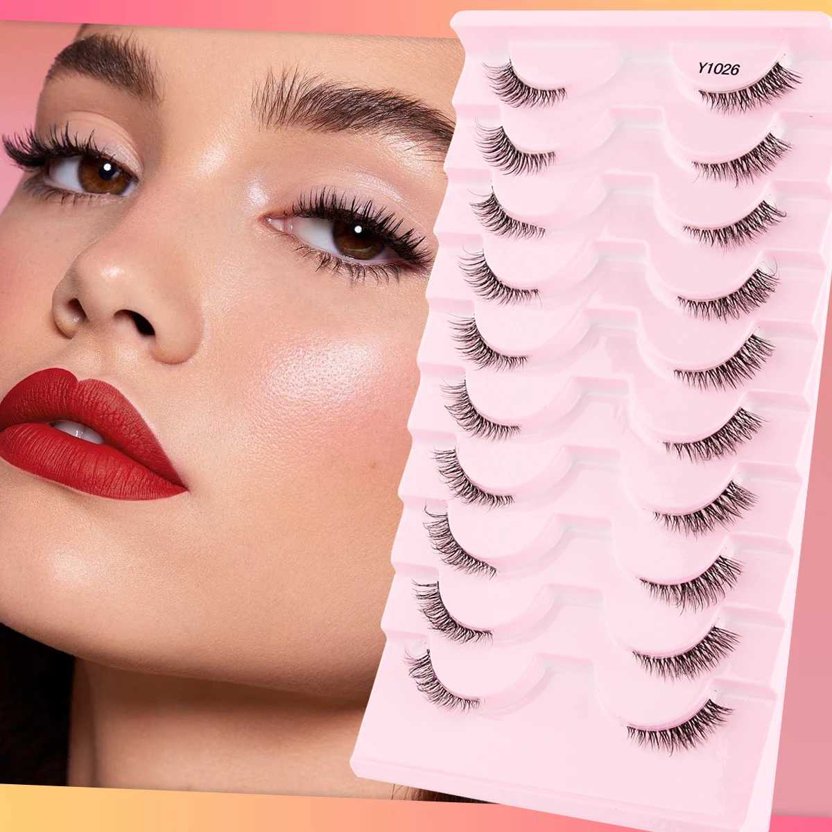 Half Eyelash 3/7/10 Double Soft Natural 3D Mink Eyelash Wispy Mink Eyelash Makeup Volume Fluffy Half Fake Eyelash Cilios ToolW241024