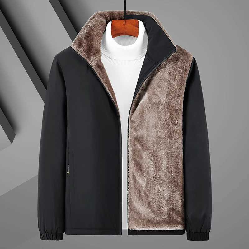 Ultra thin and warm Flce winter jacket new casual cotton jacket mens plus size jacket W241024