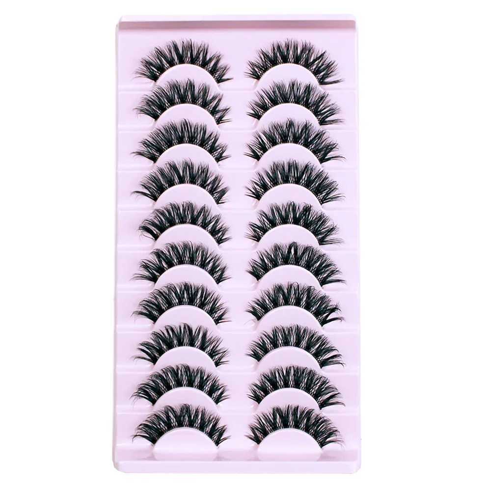 10 pairs of fake eyelashes 6D super fluffy Wispy artificial mink eyelashes cat eye effect dramatic eyelash extension makeupW241024