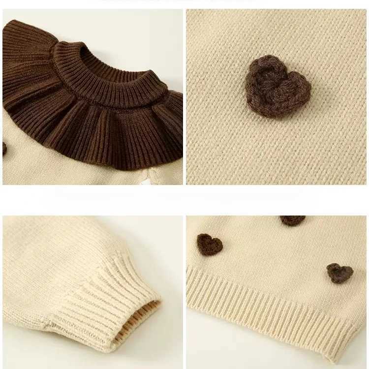 Girls autumn and winter baby girl knitted top 2024 new project fashionable thick coat suitable for little girls winter clothing W241025