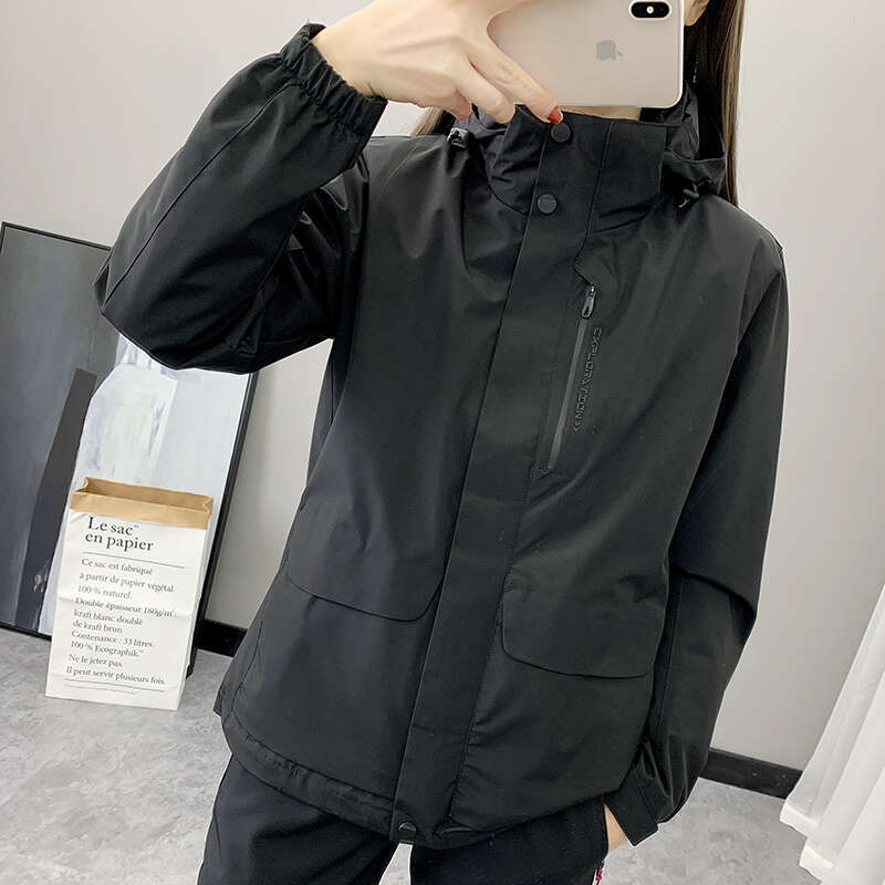 Winter Outdoor Warm Solid Color Three-In-One Down Stormtrooper Women's Trend Windproof Waterproof Thick Mountaineering Jacket