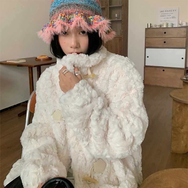 Winter Woolen Cap Rainbow Striped Warm Knitted Hat For Women Ruffle Warm Ski Caps Fashion Elastic Fisherman HatsX241025