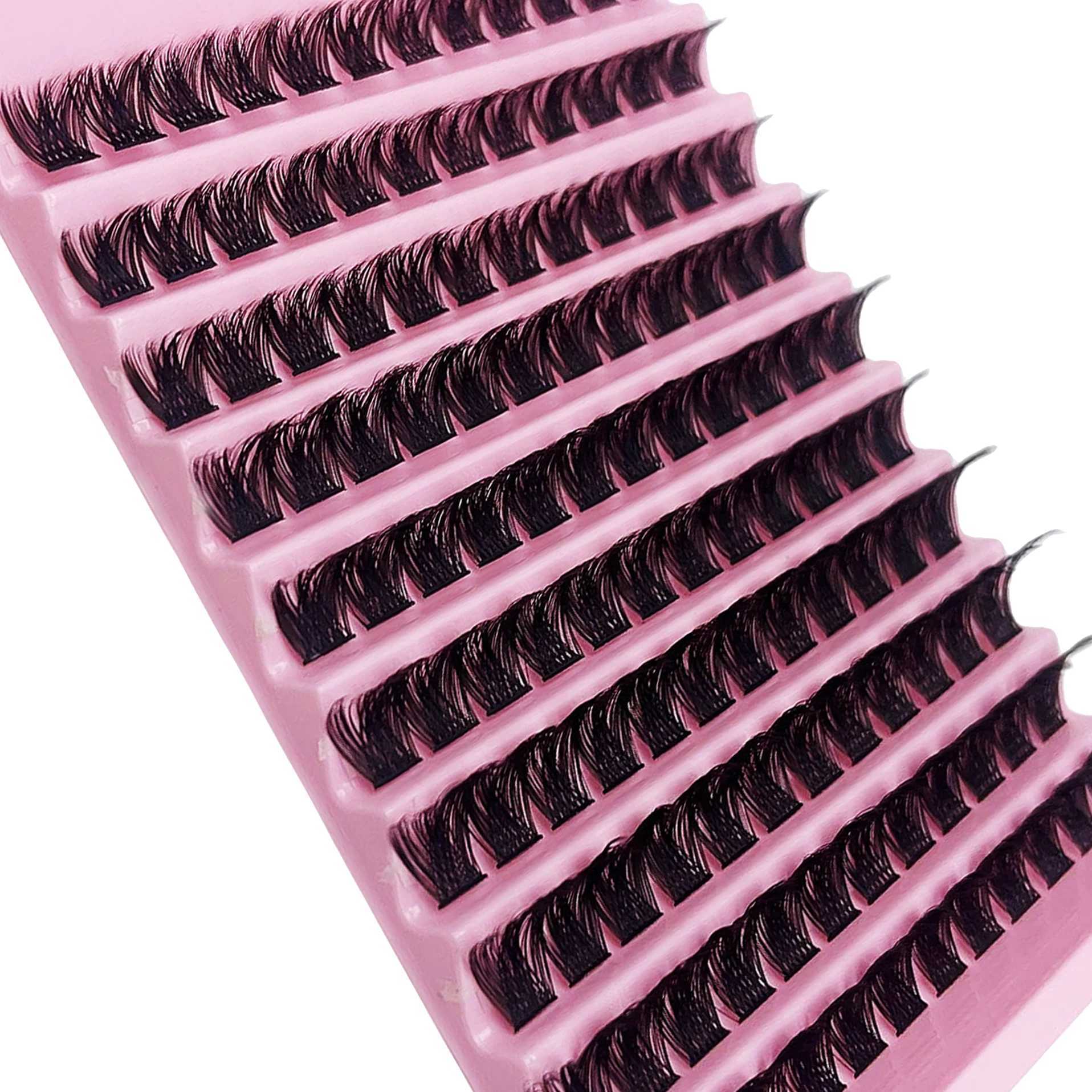 120pcs polyester eyelashes 8-16mm Wispy personal eyelashes natural appearance eyelashes D curly fluffy polyester eyelashes DIY eyelash extensionW24102