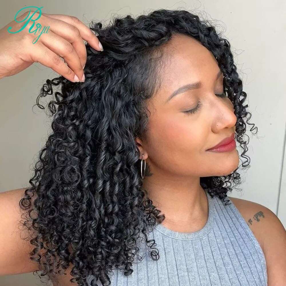 x Coily Curly Lace Closure Wear And Go Glueless Human Hair Wig With Hyperrealism Kinky Edges Frontal Pre Cut