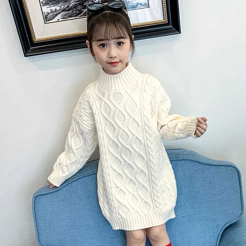 3-13 year old girls knitted sweater 2024 new Korean style girls long hair clothes autumn and winter wool childrens clothing W241025