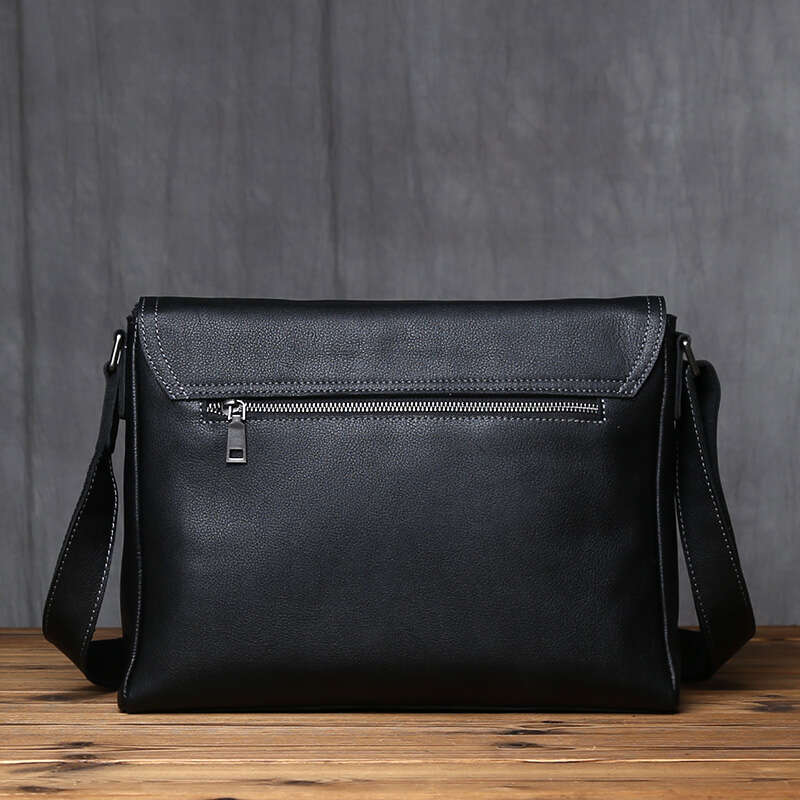 genuine leather top layer cowhide shoulder bag solid color tablet computer trend mens bag