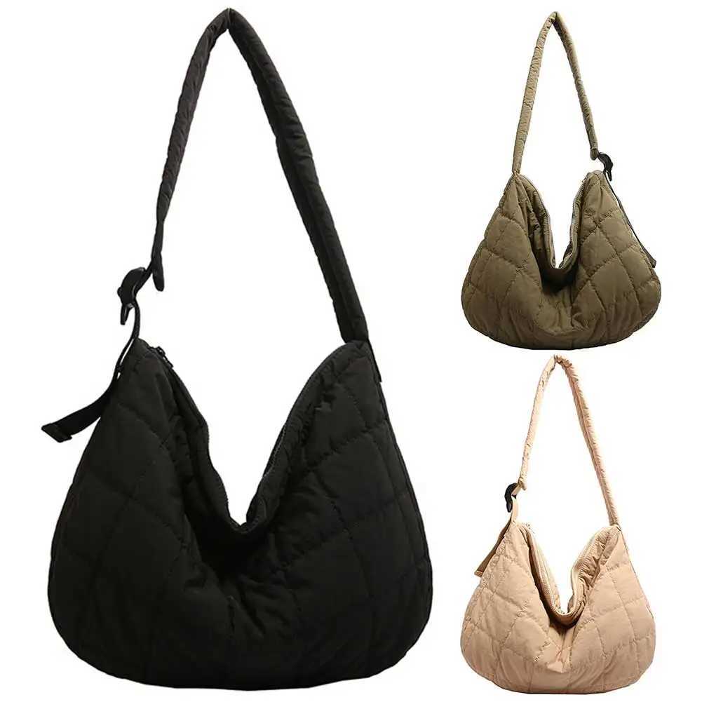 Women Fashion Messenger Bag Adjustable Strap Quilted Puffer Shoulder Soft Commuting Large Capacity Outdoor Travel 241025