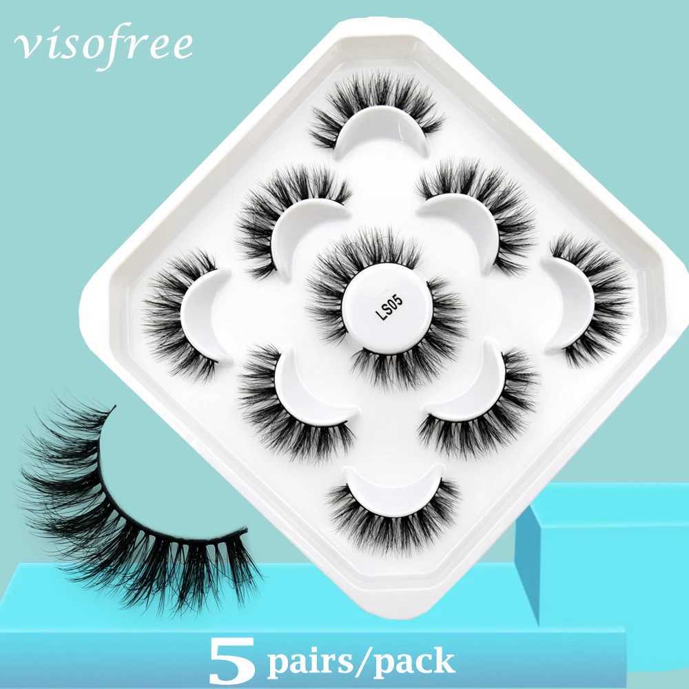 Visofree 5 pairs of natural false eyelashes long makeup mink eyelashes extended mink eyelashes beauty mink eyelashesW241024