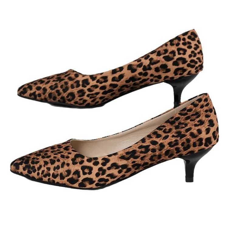 High Quality new Plus size 43 sexy and elegant womens shoes Fi leopard print Pointed toe thin high heels sandals Chaussure womens pump T241024