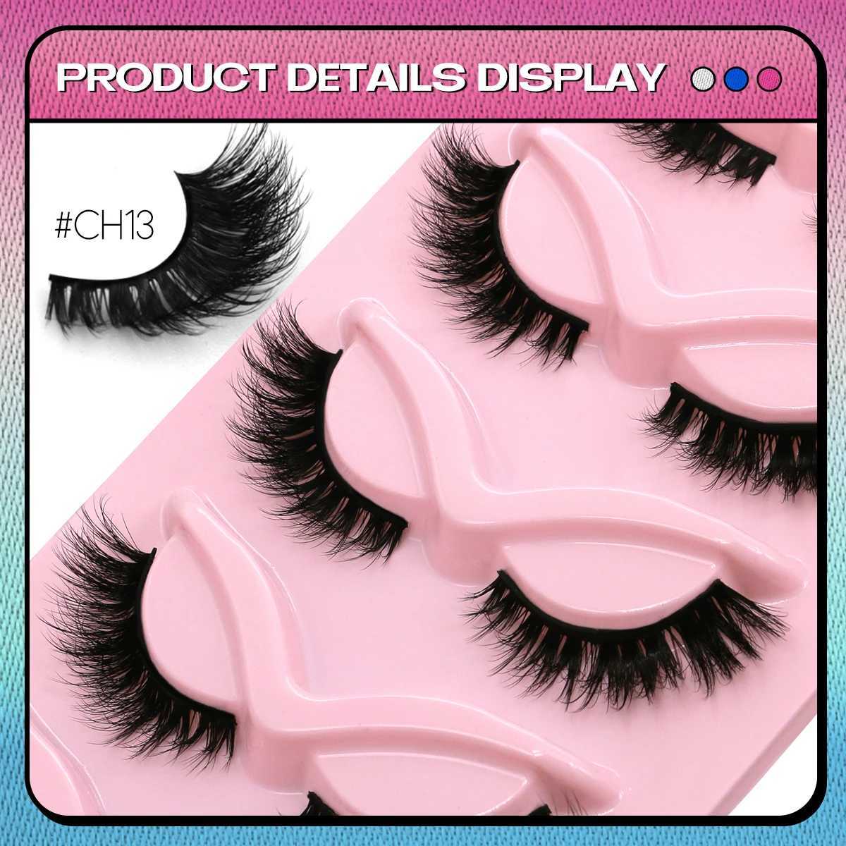 Groinneya Feline Eyelash Artificial Mink Eyelash Natural Long Wing End Extended Eyelash Artificial Curled Eyelash ExtensionW241024