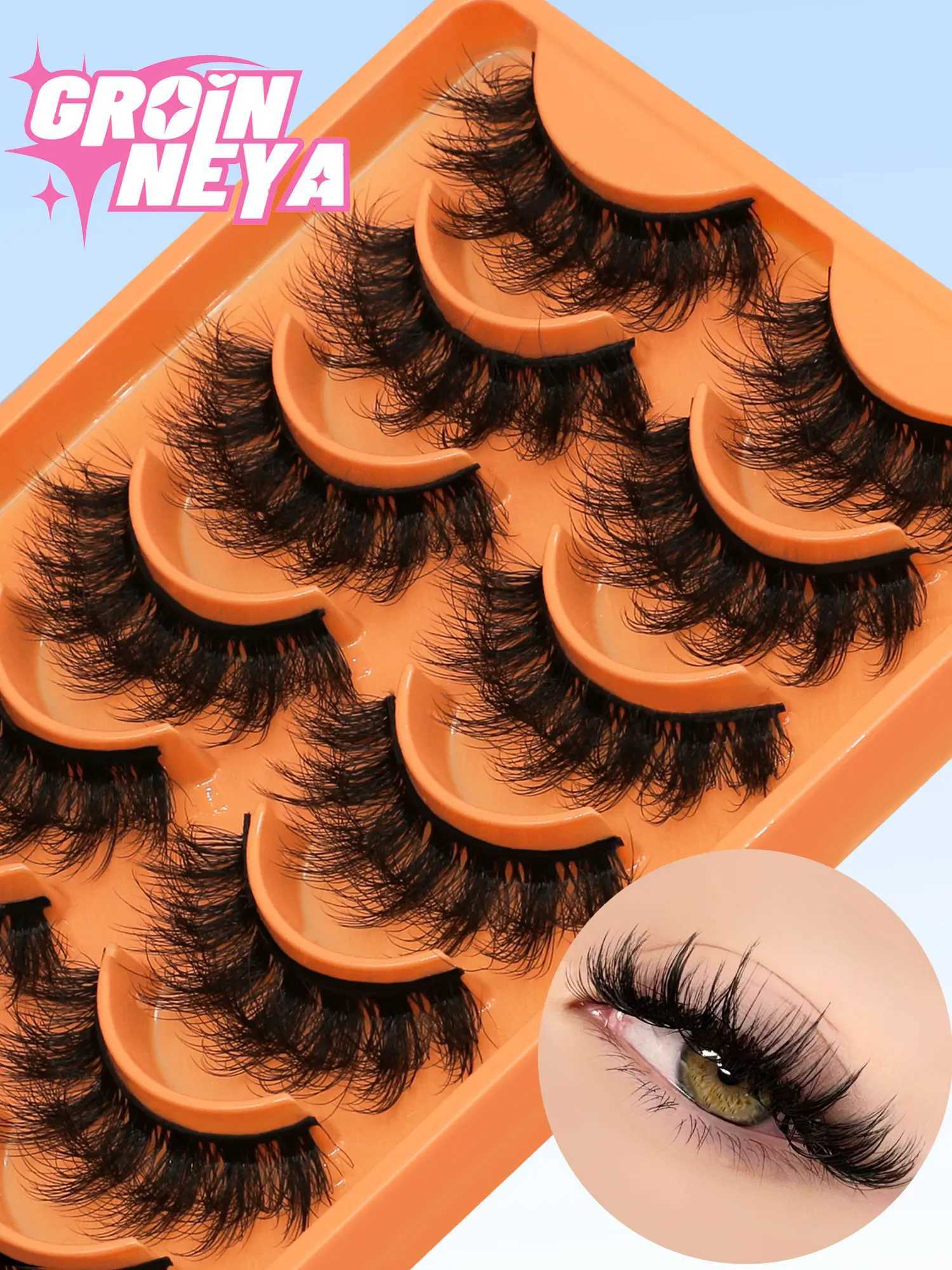 Groinneya fluffy eyelashes 3D artificial mink eyelashes natural false eyelashes dramatic soft eyelashes eyelash extension makeupW241024