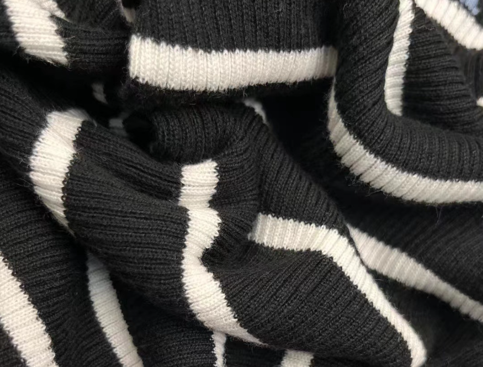 Worsted wool crew neck sweater Striped Sweaters for Women