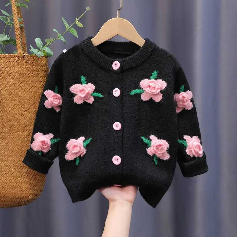 Womens Sweater 203 Womens Sweater Knitwear Spring/Summer New Collection Open Collar Wool Thickened Foreign Childrens Coat Handmade Childrens Sweater W