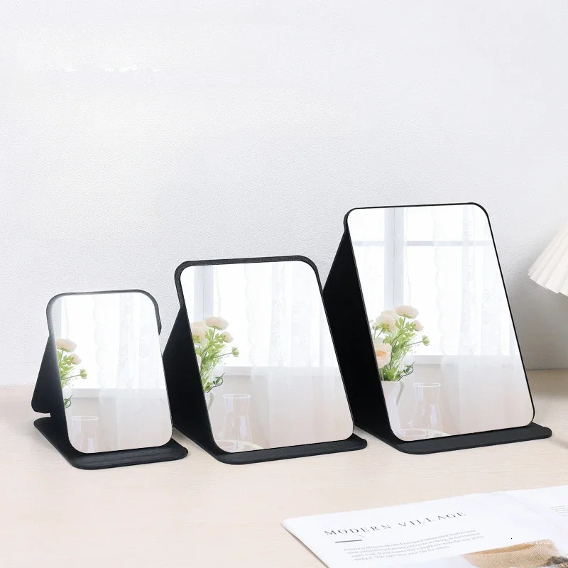 Folding Makeup Mirror Highquality Portable Desktop Singleside Creative Women Solid Color Standing 241024
