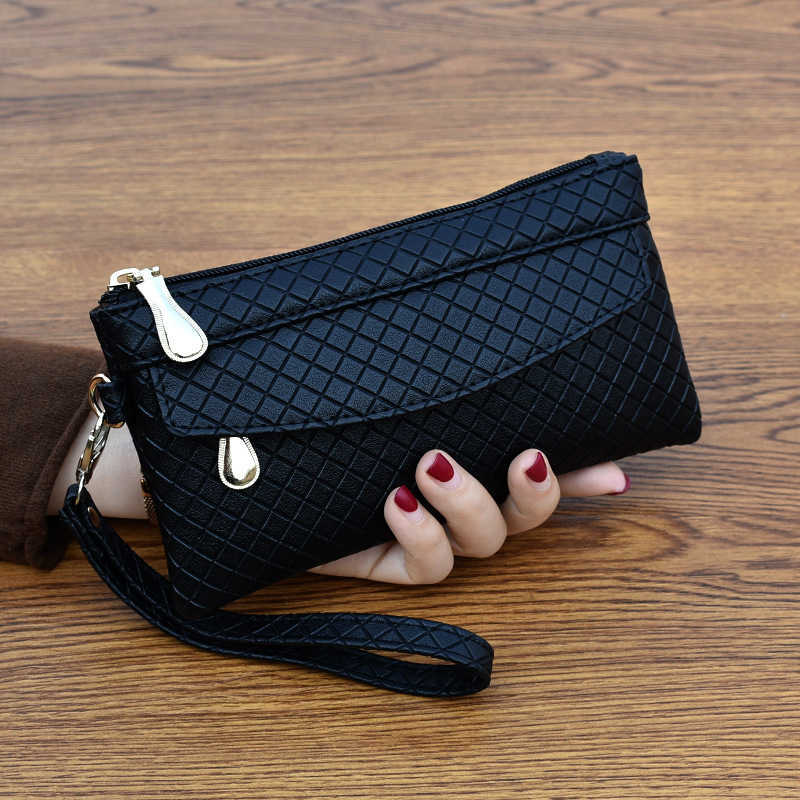 CMM Bag Women New Simple Womens Hand Bag Korean Embossed Plaid Bag Shopping Middle Age Zero Wallet