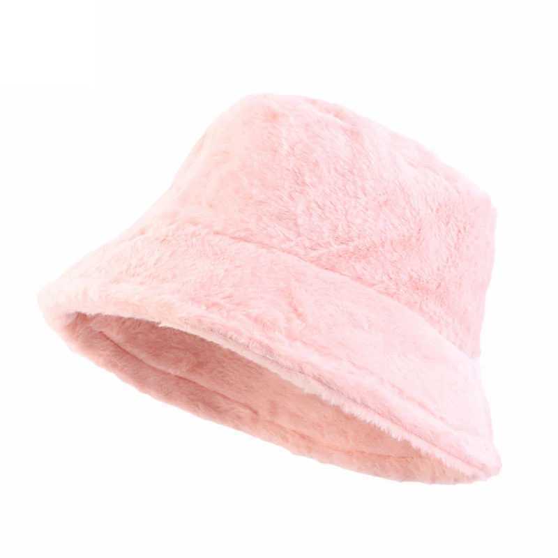 Fashion Imitation Rabbit hair fisherman hat women winter basin hat head round plush senior sense face small bucket Hat CapX241025
