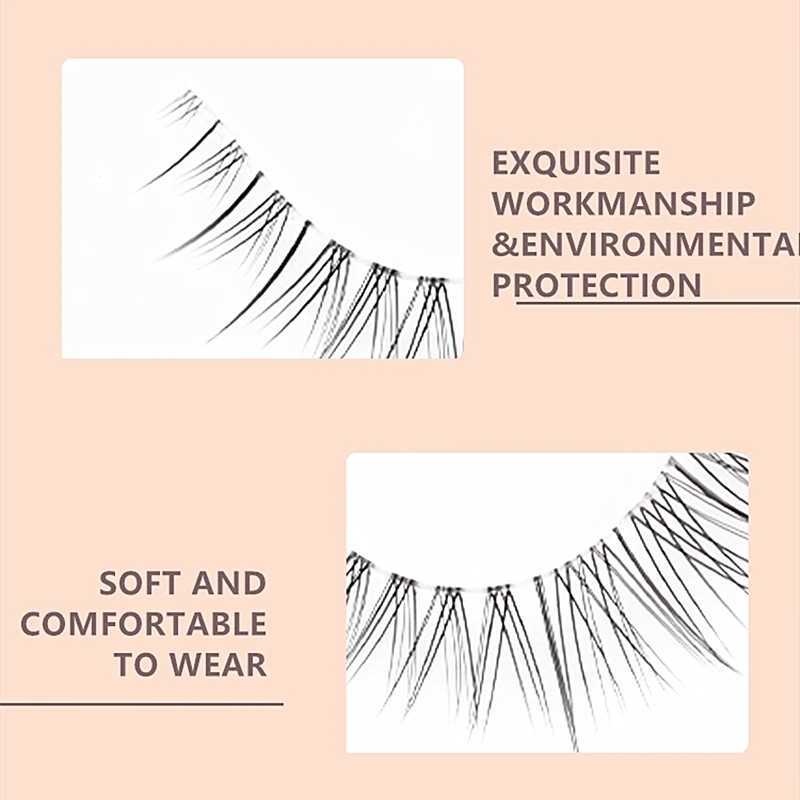 4 pairs of natural false eyelash thin strips handmade short eyelash cosplay Korean fashion Wispy extended makeup toolsW241024