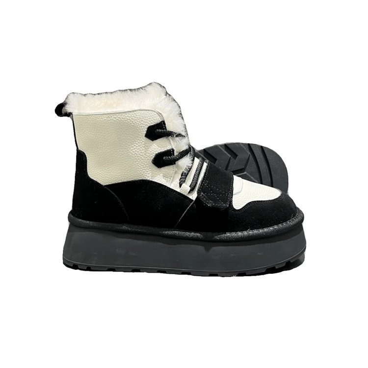 new designer men womens snow winter cotton warm fur furry shoes velcro boots booties
