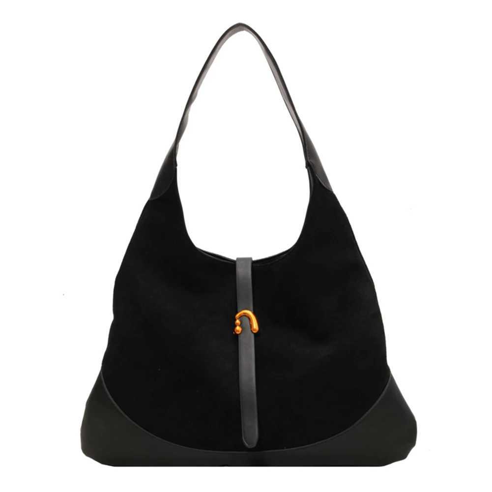 Women Faux Suede Tote Bag Fashion Shoulder Patchwork Designer Handbag Chic Hobo Outdoor Travel 241025