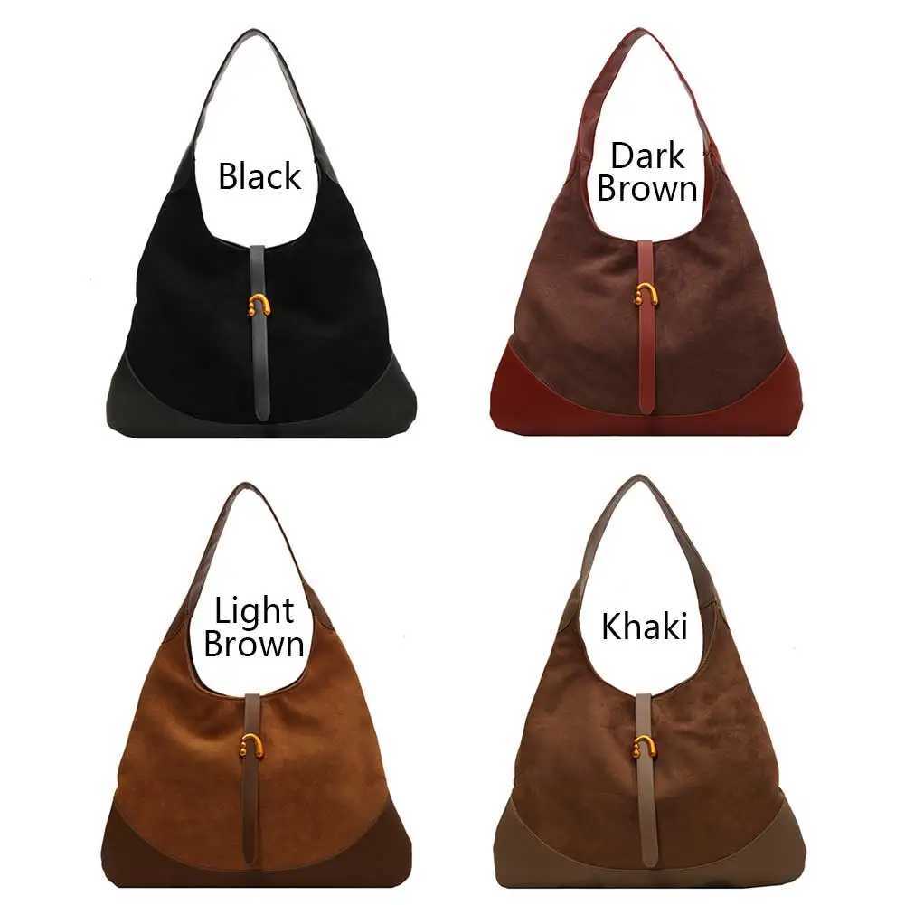 Women Faux Suede Tote Bag Fashion Shoulder Patchwork Designer Handbag Chic Hobo Outdoor Travel 241025