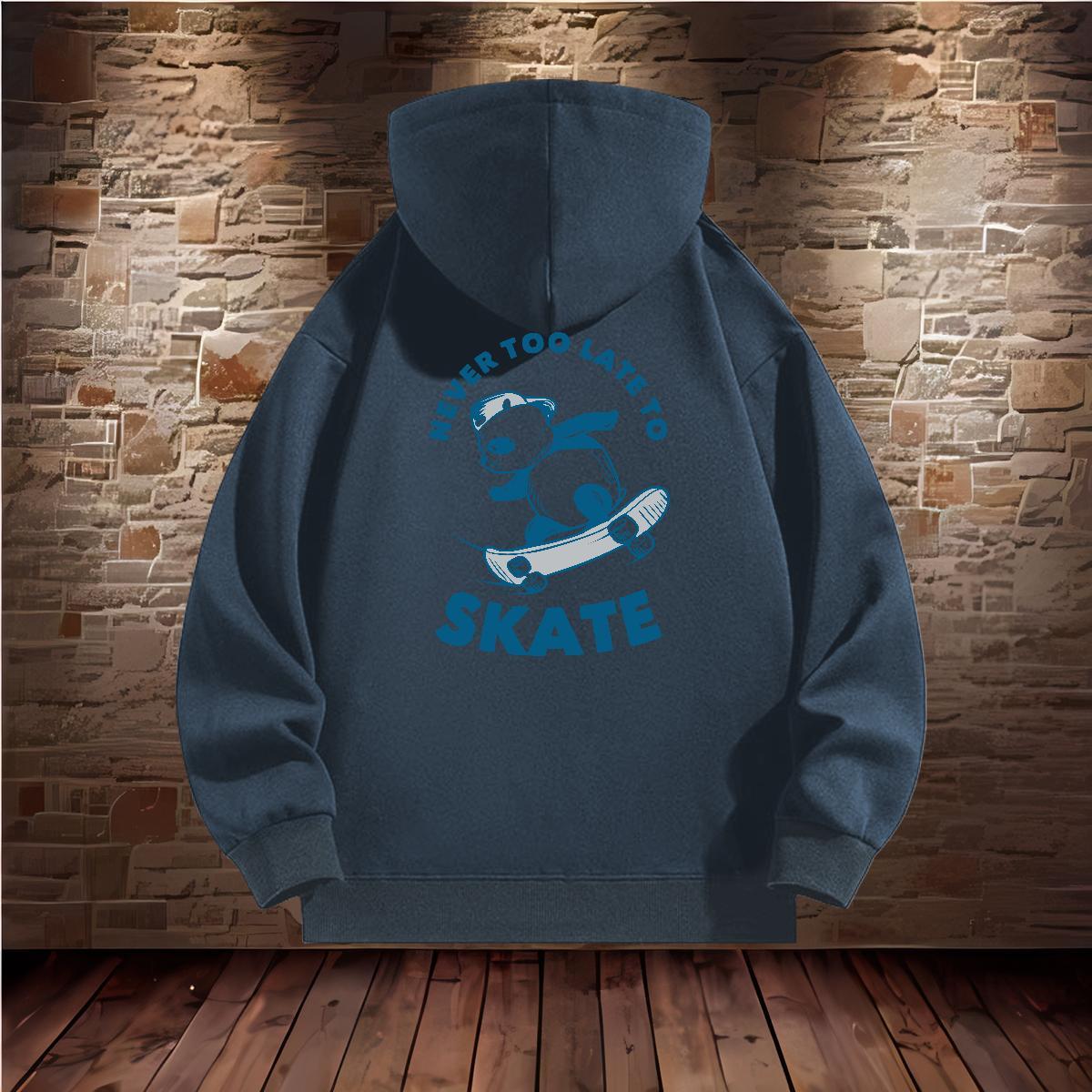 DIY Hoodie Men Hooded Collar Long Sleeves Warm Men Tops Hoodie Anime Oversized US Size Clothings Daily Wear Thick Plush