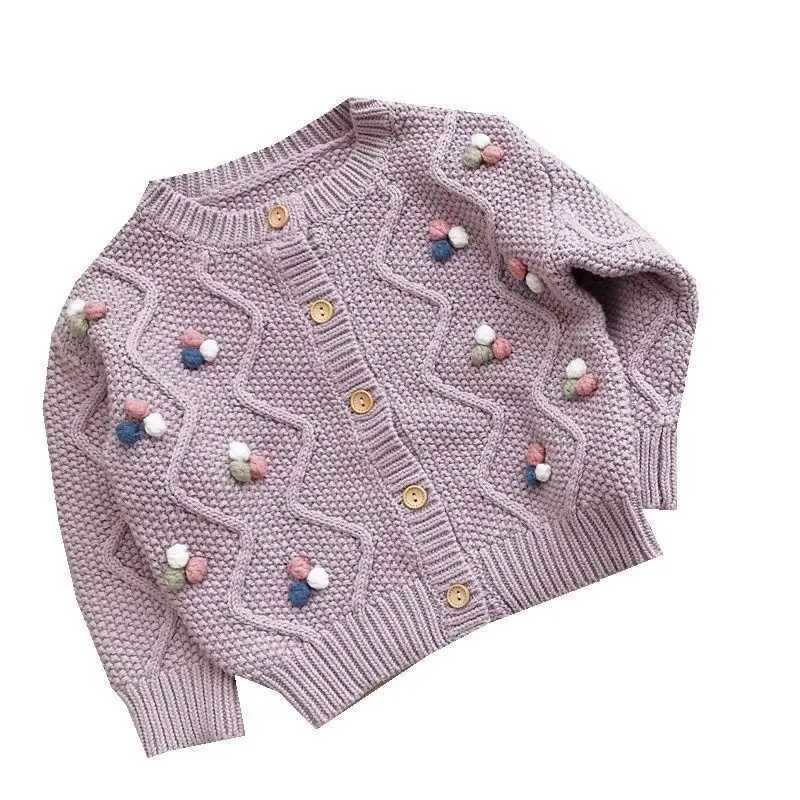 Childrens sweater cardigan wool sweater cute color Spring and Autumn girls knitted sweater outer casual candy color 1-12 years old W241025
