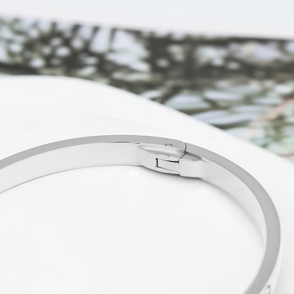 New Designer Jewelry Slim 4mm Small Model Cuff Bracelets Women Men Lovers' Screw Lock Key Driver Loves' Bangles Designer Luxury Jewelry 316L