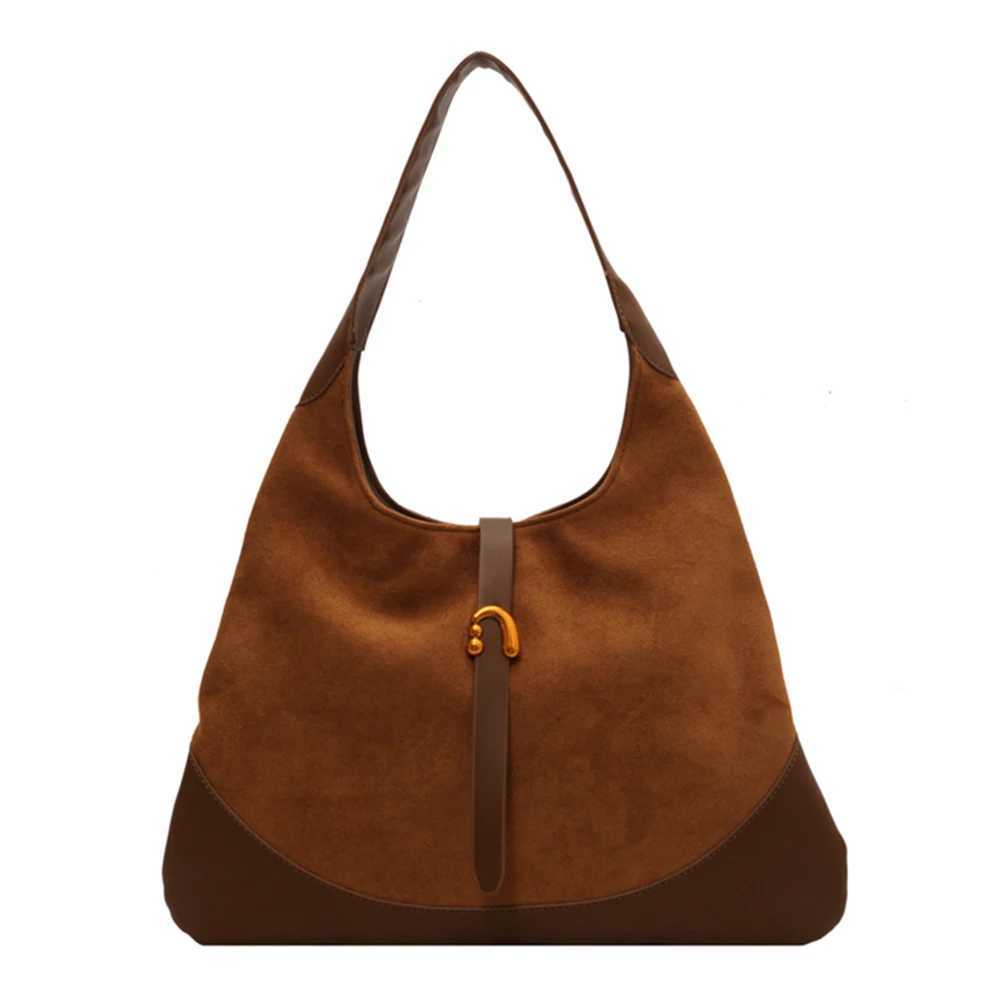 Women Faux Suede Tote Bag Fashion Shoulder Patchwork Designer Handbag Chic Hobo Outdoor Travel 241025