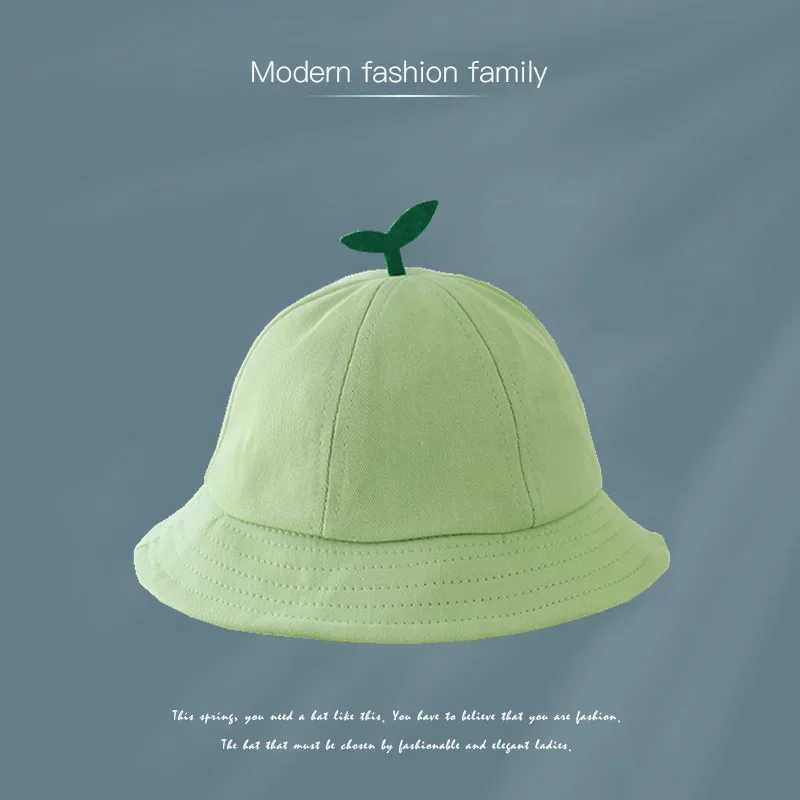 Sprout Hat Grass Children Bucket Hat New Children Hat Sunscreen Sun Hat 2023 Summer Baby Fisherman HatX241025