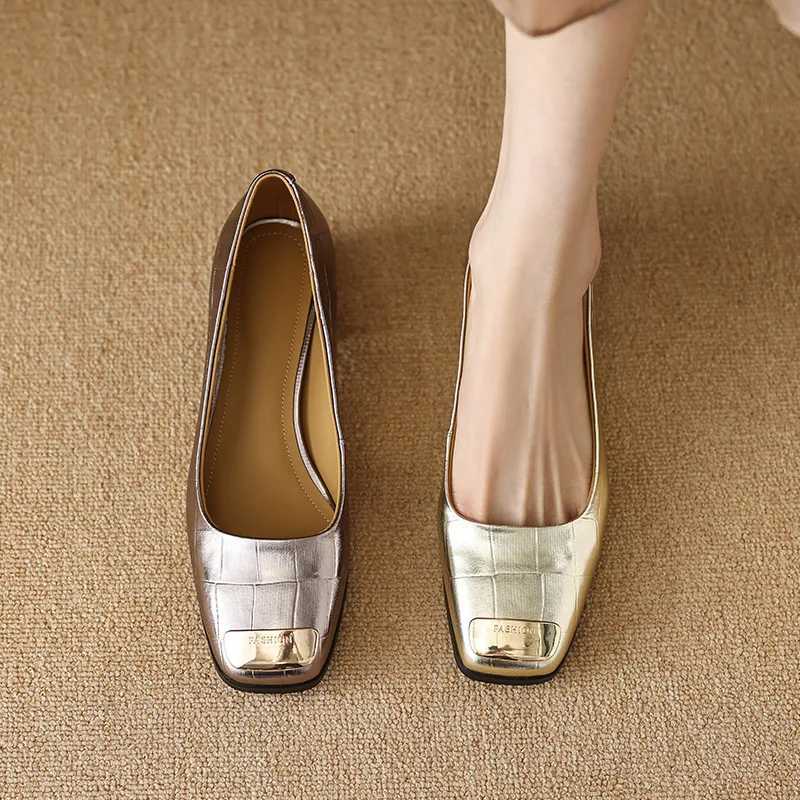 High Quality European American Luxury Womens Shoes New Design Sense Color Blocked Thick Heel Versatile Daily High Heels Zapatos Mujer T241024