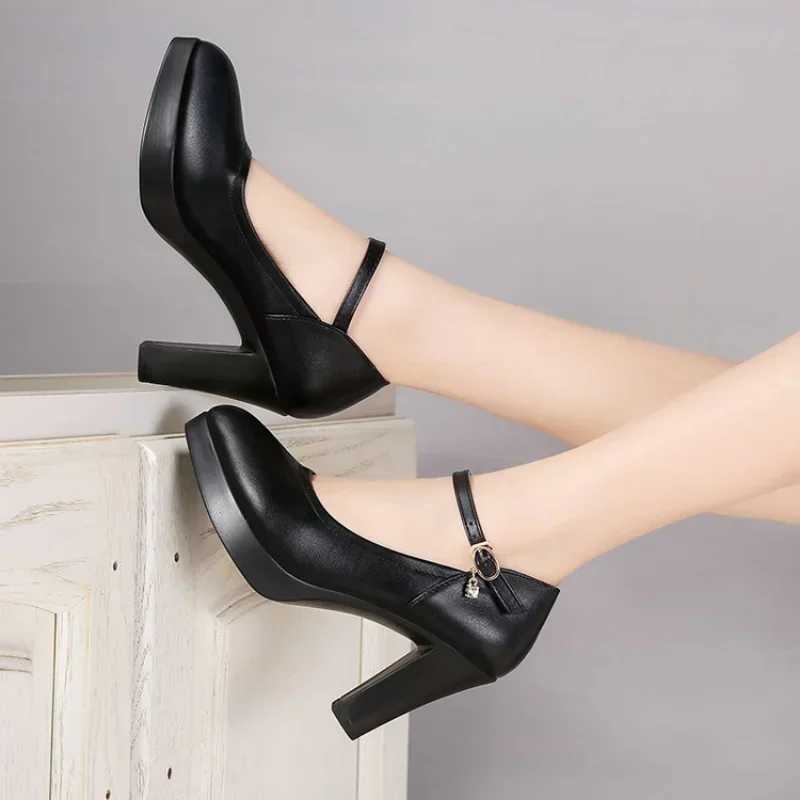 High Quality Comemore White Wedding Shoes Pump Platform High Heels Womens Ankle Strap Womens Party Dance Shoes Elegant Block Foot Pump T241024