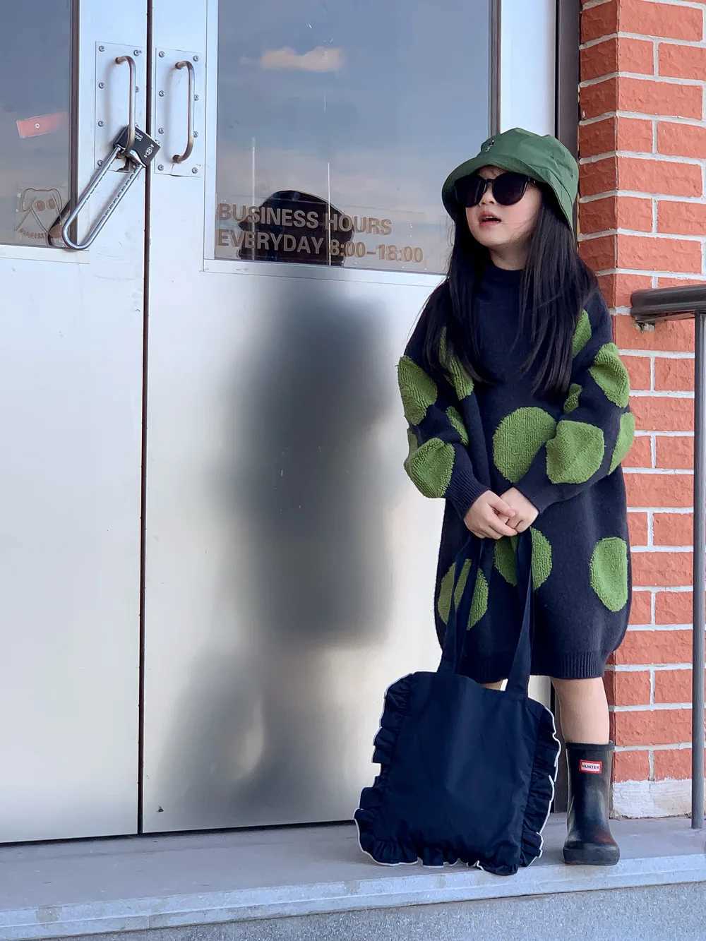 New Autumn Brothers and sisters Clothing Childrens Leisure Knitting Boys Knitting Dots Lacquered Sweaters Girls Baby Cotton Knitting Dress W241025