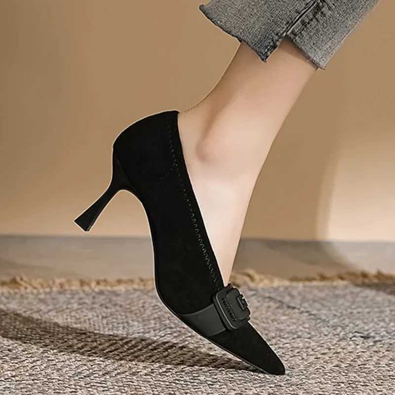 High Quality Sexy High Heels Womens Suede Corner Heels Autumn Designer Elegant Dress Shoes New Party Zapatos Pump Womens T241024