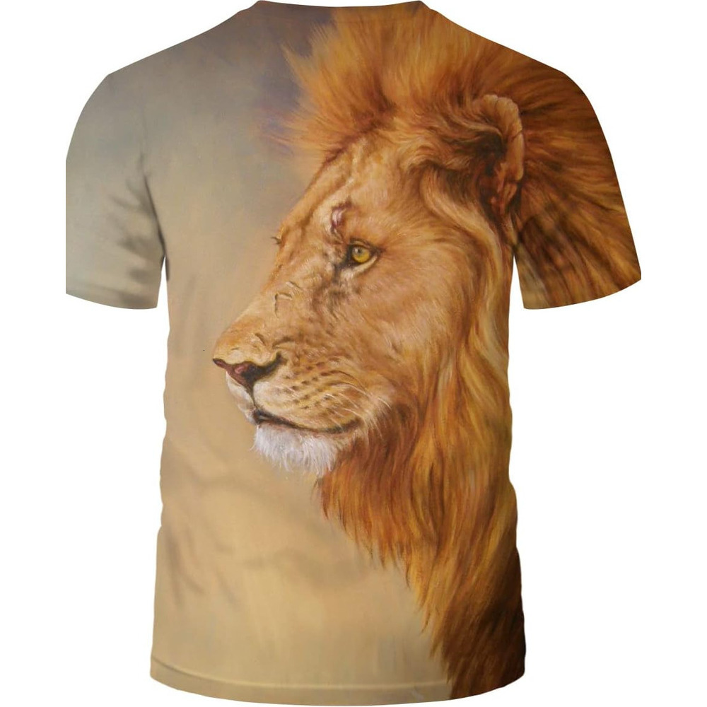 Mens T shirt Mens Animal Lion 3D cool Printed T-Shirt Casual Short Sleeve Tee Shirt, tee Casual tops summer clothes Hip hop trend