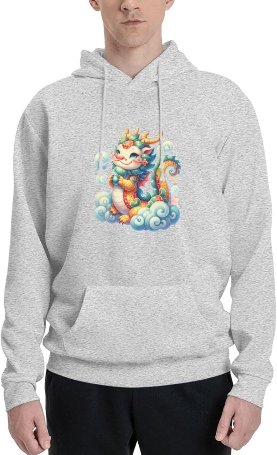 Hoodie for Mens Womens Funny Cartoon Chinese Dragon Print Hoodie for Women Men Animals Clothing Graphic simple fashion