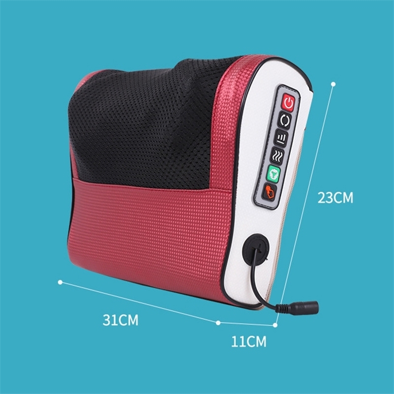 Cervical Neck Massage Pillow Waist Deep Tissue Kneading Electric Vibration Heated Pink and Blue y241024