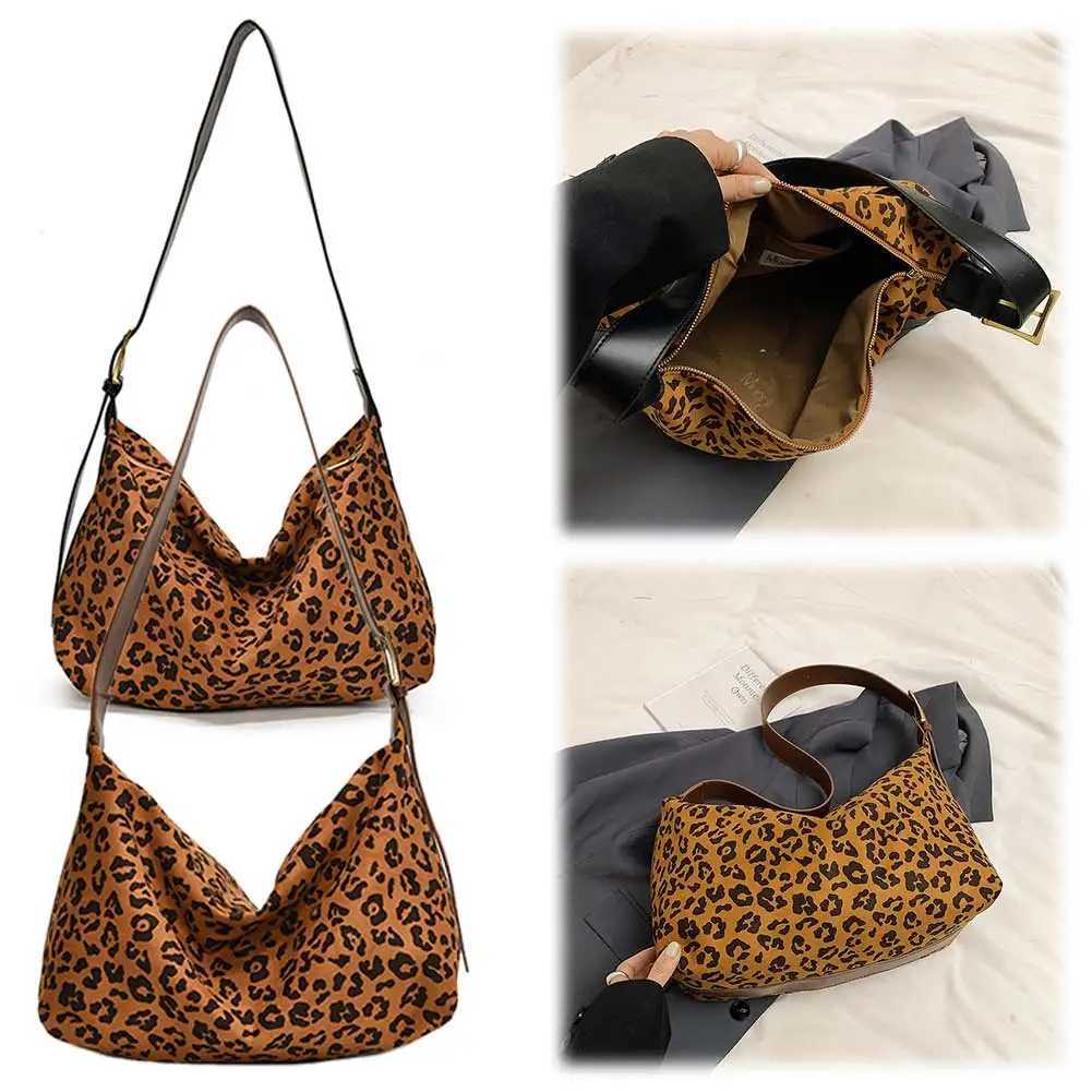 Women Tote Bag Large Capacity Leopard Hobo Handbag Pu Zipper Satchel Adjustable Shoulder Straps for Work Shopping and Travel 241025