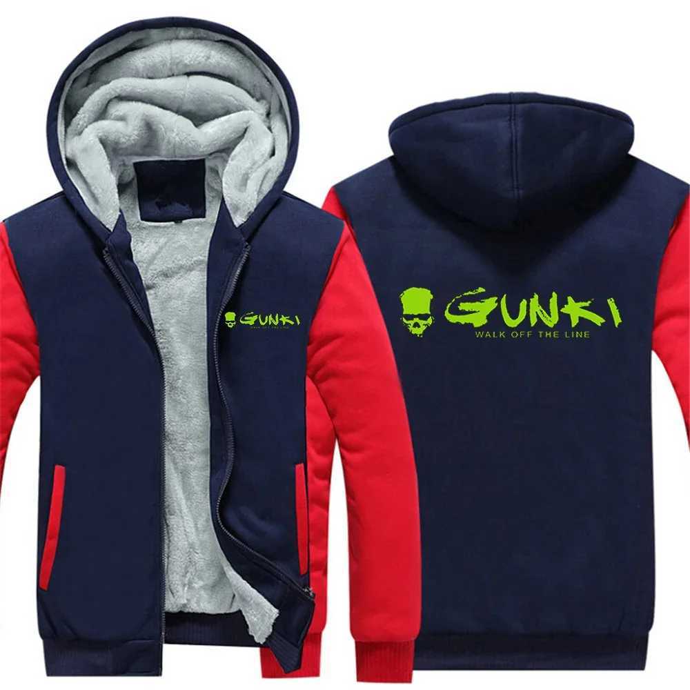 Gunki 2024 New Mens Autumn/Winter Lambswool Zipper Hoodie Cotton Thick Plus Warm Jacket Top W241024