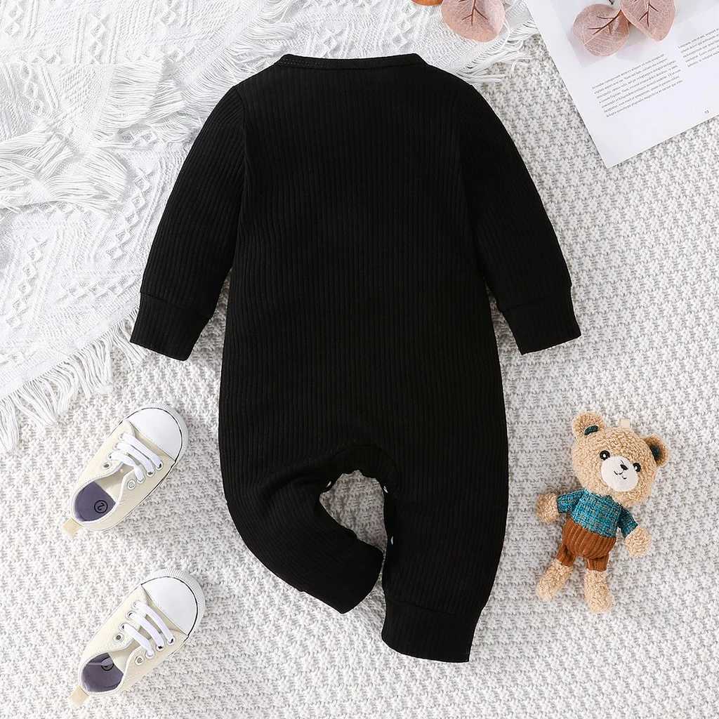 Newborn Baby Clothes 0 to 18 Months Bear Tiny Button For Baby Boy Long Sleeve Infant Romper Toddler JumpsuitXJ250712
