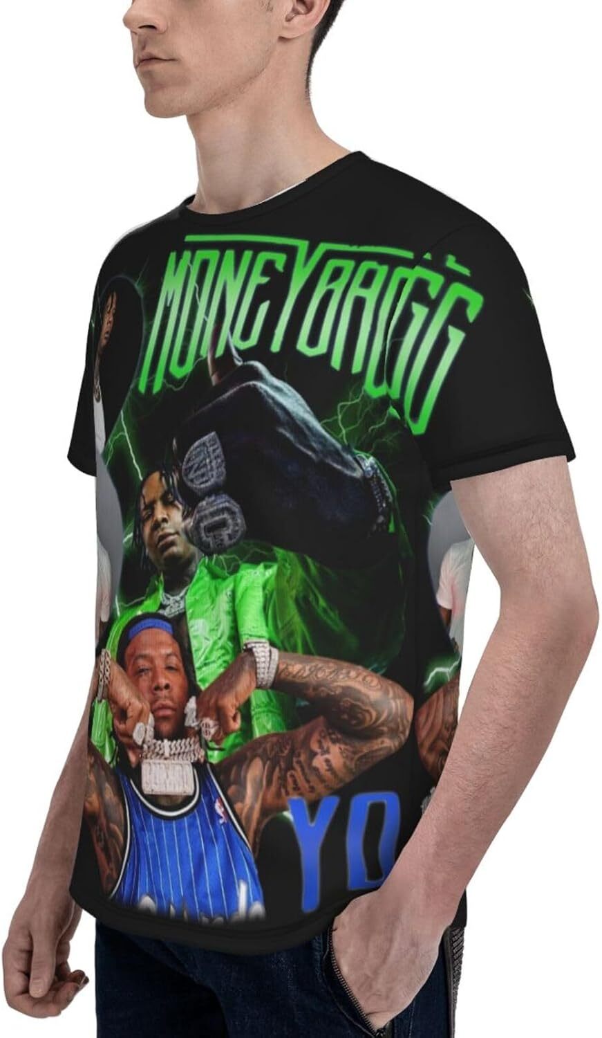 Mens T shirt Shirt Mens 3D Printing Fashion Black tee Casual tops summer clothes Hip hop trend cool breathable