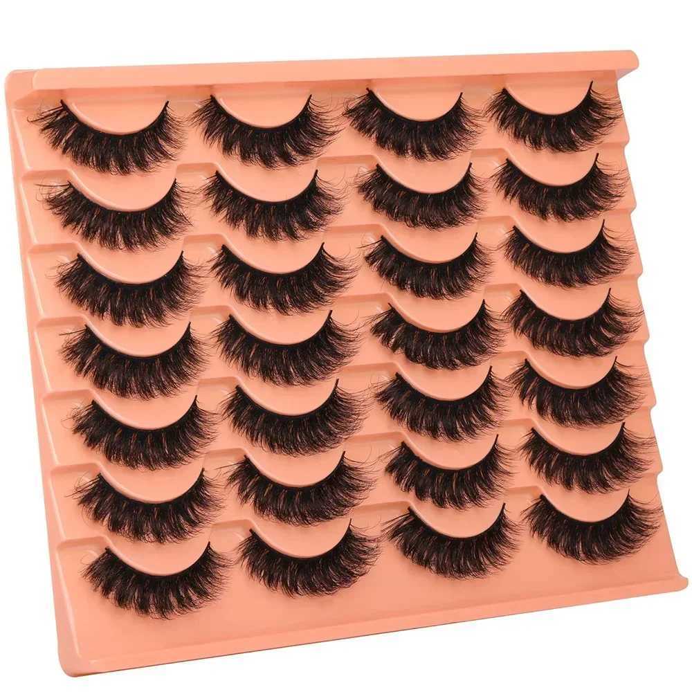 14 pairs of natural looking fake eyelashes thick and fluffy artificial mink eyelash bags that look like black extended cat eye eyelashesW241024