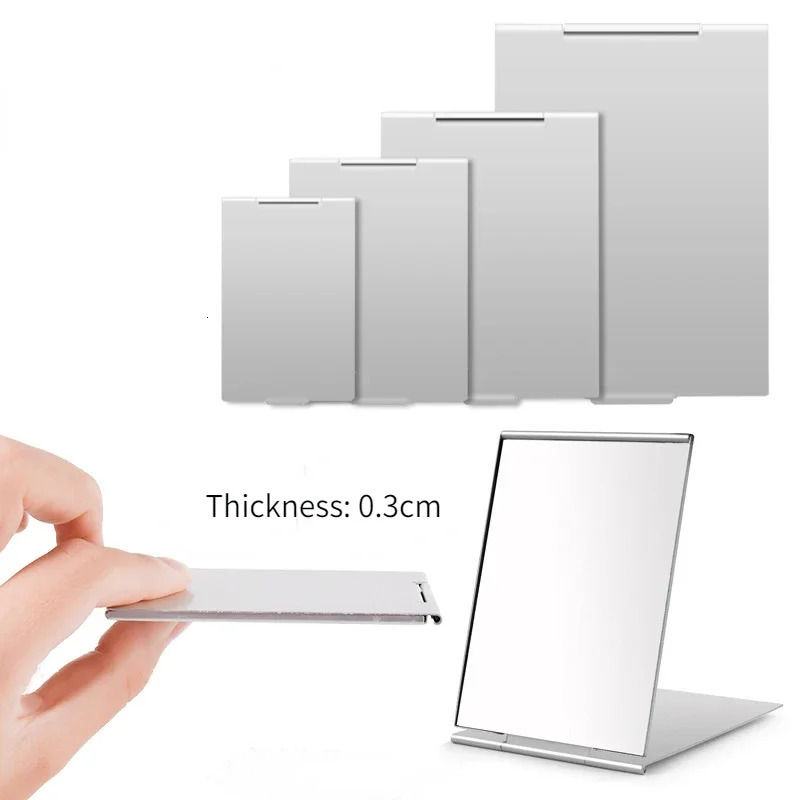 Aluminum Folding Mirror Pocket Mini Portable Makeup Mirrors Travel Hand Small Vanity Foldable Compact Cosmetics Tools 241024