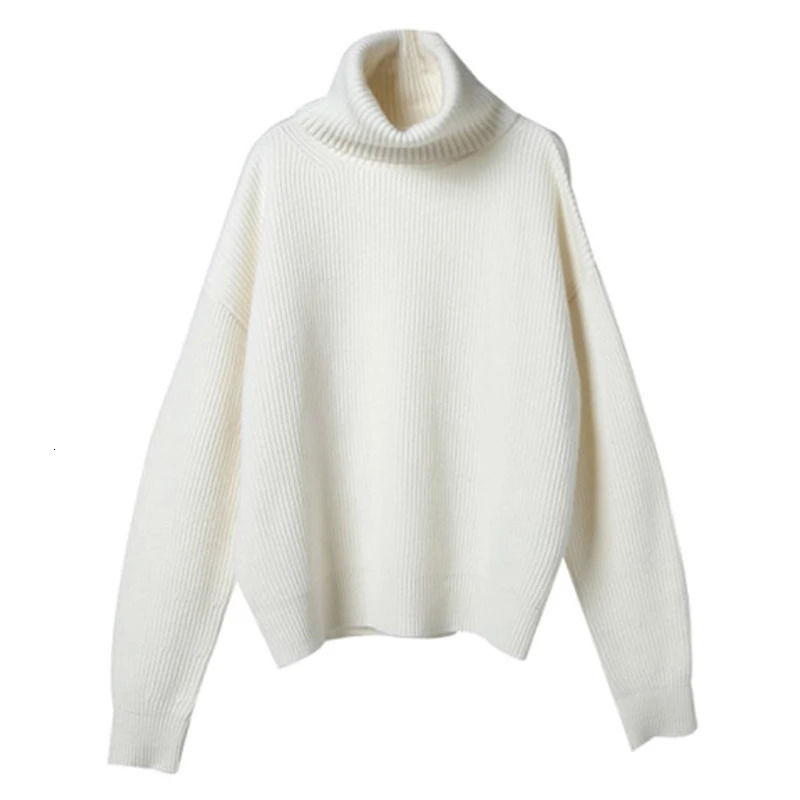 DY Wool Womens Sweater Autumn Winter Warm Turtlenecks Casual Loose Oversized Lady Sweaters Knitted Pullover Top Pull Femme 241021