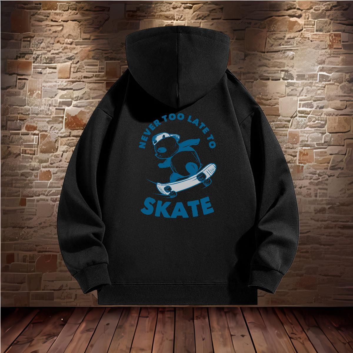 DIY Hoodie Men Hooded Collar Long Sleeves Warm Men Tops Hoodie Anime Oversized US Size Clothings Daily Wear Thick Plush