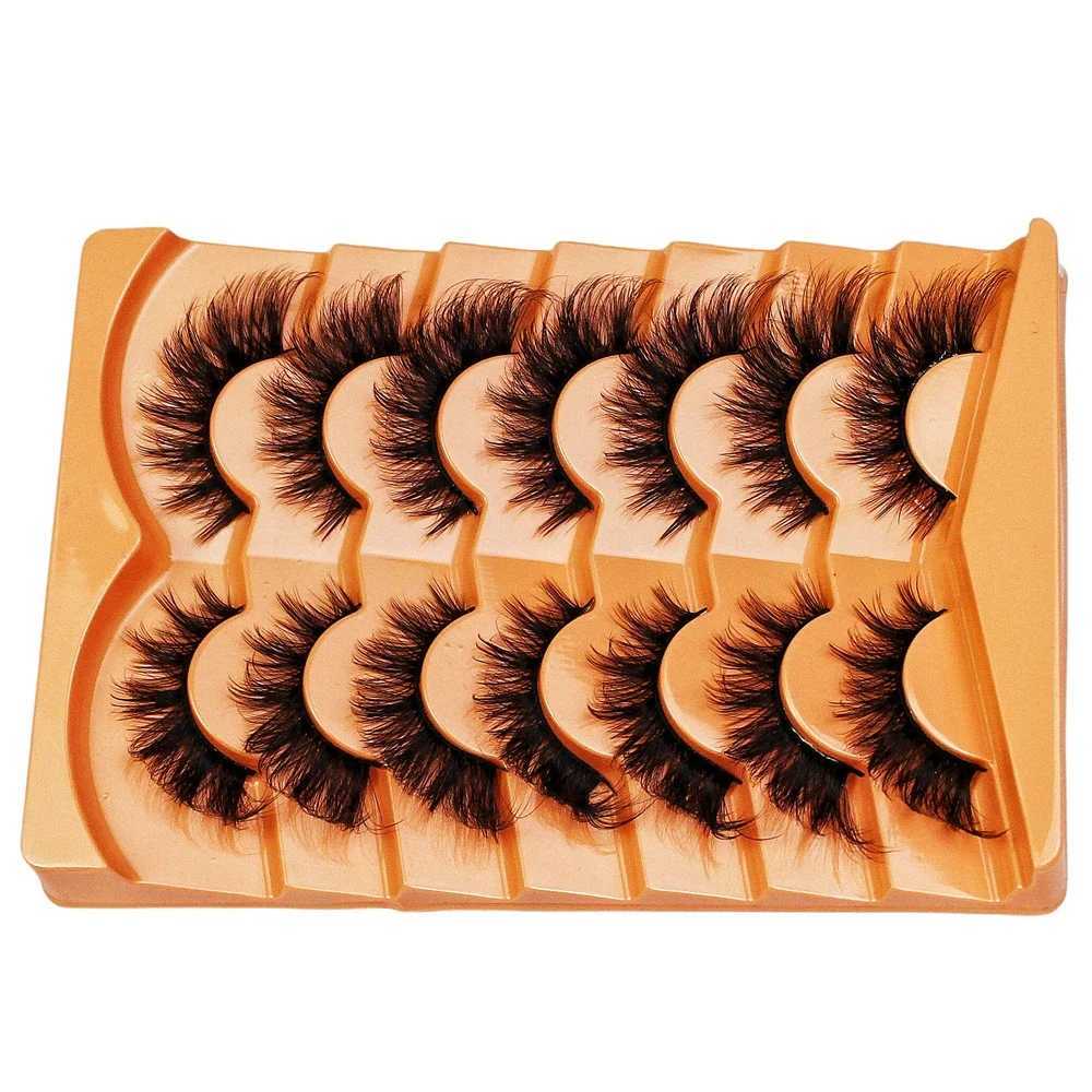 7 pairs of cat eye eyelashes eye tip length slim curly fluffy false eyelashesW241024